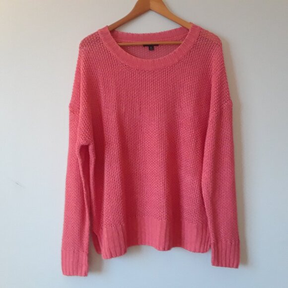 NWOT J Crew Coral Pink 100% Linen Knit Sweater Top XL - Picture 2 of 9